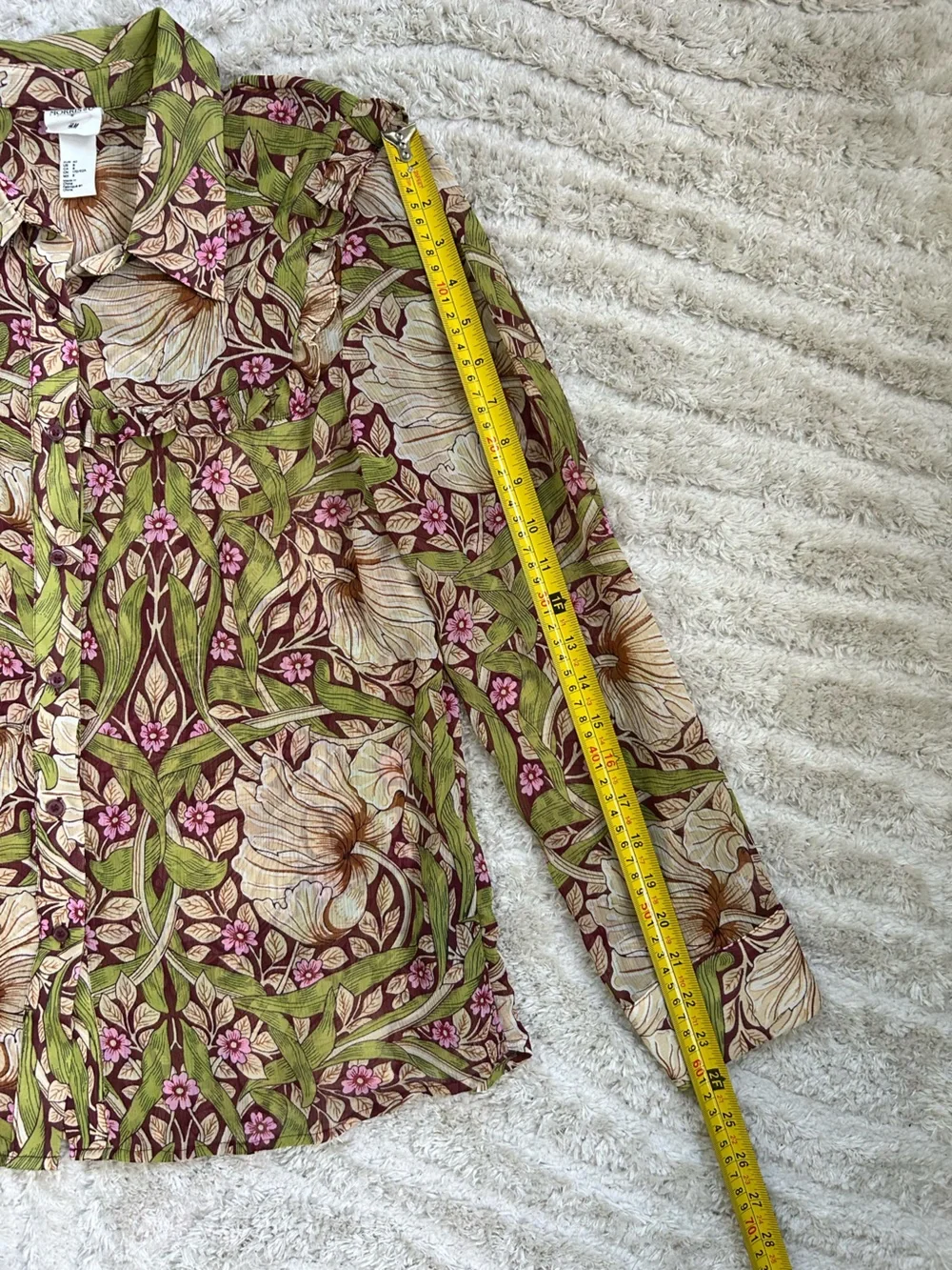 H&M William Morris Women's Floral Button-Up Shirt